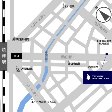 焼津事務所までの地図